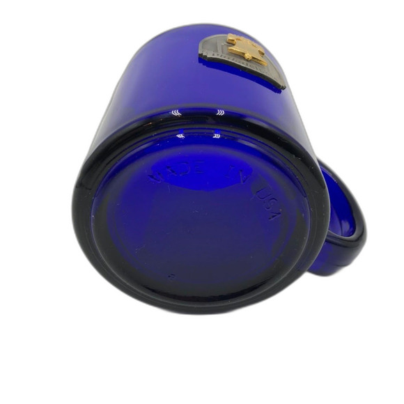 Cobalt Blue Glass Coffee Tea Mug Philadelphia Liberty Bell Tourist Souvenir - Picture 8 of 12
